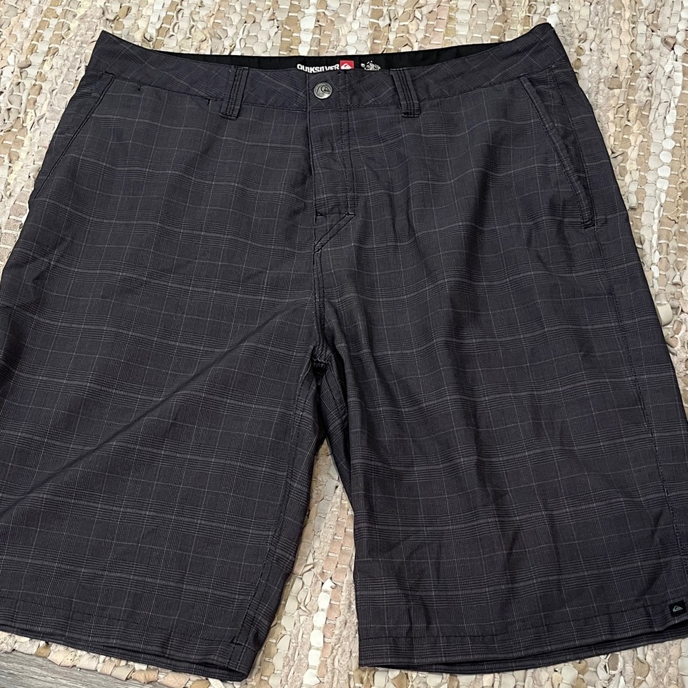 Men’s Quiksilver Dark Plaid Amphibian Shorts